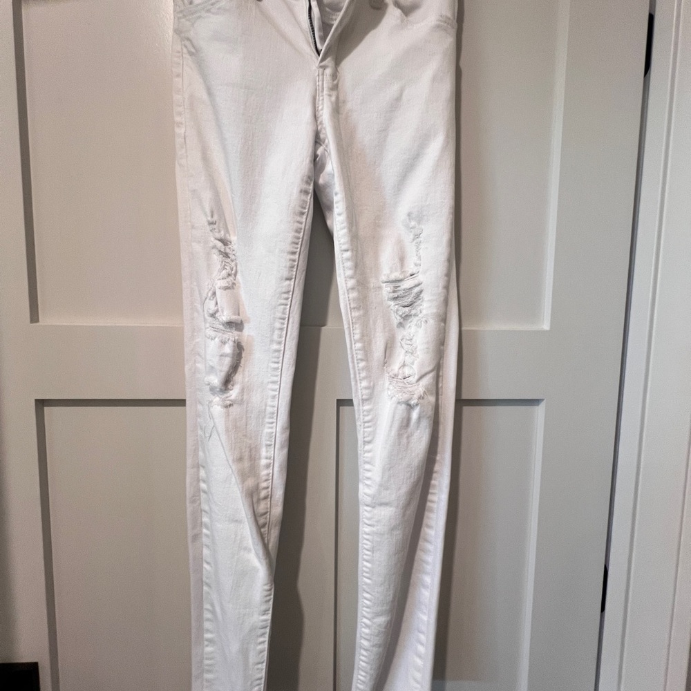 Kancan Women's Distressed White Jeans